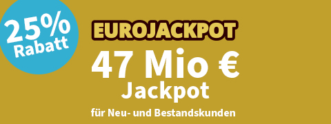 Deal der Woche: 25% Rabatt bei EuroJackpot für ALLE