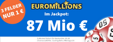 40 Mio € Jackpot bei EuroMillions mit 8€ Gutschein