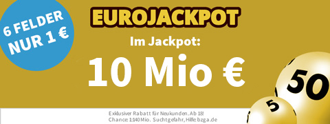 <b>65 Mio €</b> beim EuroJackpot mit 11€ Gutschein