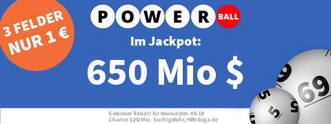 700 Mio $ im PowerBall-Jackpot mit 8€ Gutschein spielen