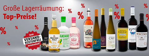 Lidl.de: Wein & Spirituosen Lagerräumung - versandkostenfrei